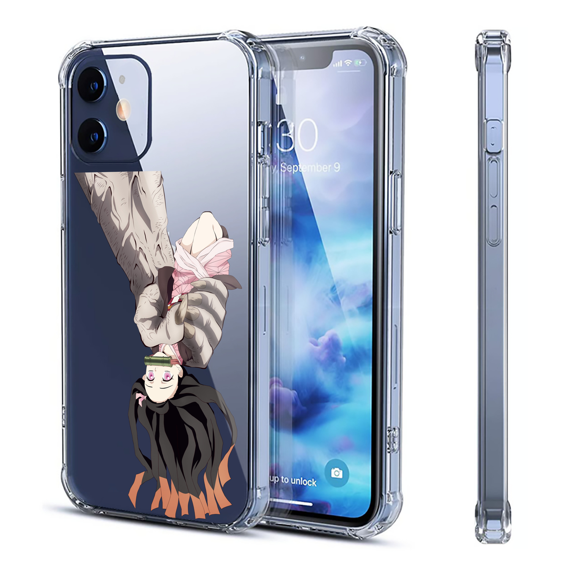（画像用） 鬼滅の刃（きめつのやいば）竈門 禰󠄀豆子／かまど ねずこ Kamado Nezuko 【iPhone 12シリーズ対応】透明スマホケース（クリアソフトケース）